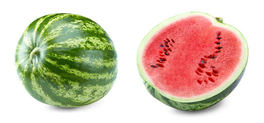 Wall Mural - cut of watermelon isolated on white background. clipping path