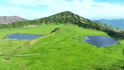 Aufkleber - 広大な草原の風景　空撮