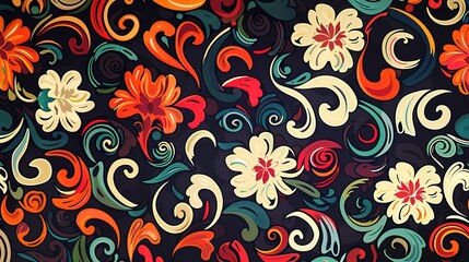 Canvas Print - Colourful pattern wallpaper