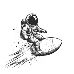 Wall Mural - graphics of space, planets, and astronauts on a white background.