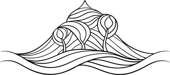 Wall Mural - Single line pattern concept. Continuous line draw design graphic vector on white background