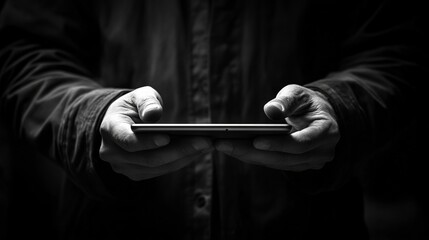 Poster - Man hands with tablet