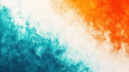 Vibrant abstract background featuring a blend of orange, white, and teal colors, creating a dynamic and energetic atmosphere.