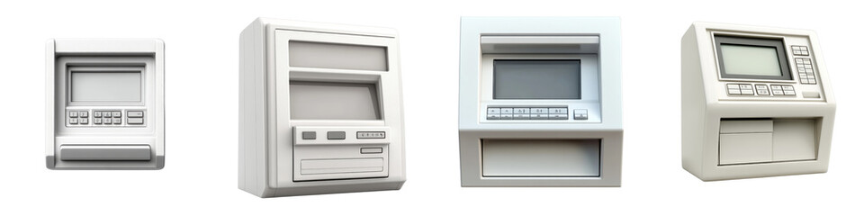 3D icon of an ATM with transparent background.