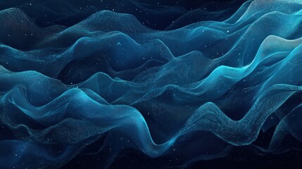 Wall Mural - a serene abstract wave pattern in shades of blue, creating a calming visual effect.