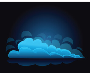 Aufkleber - Bright blue clouds are reflecting on a dark background with copy space