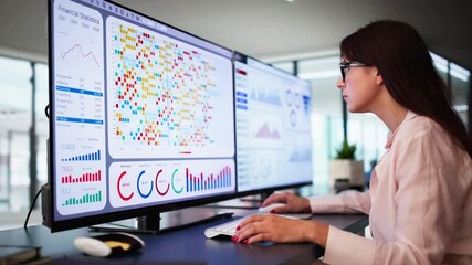 Poster - Analyst Woman Looking At Business Data