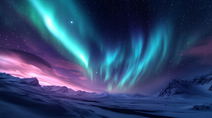 Wall Mural - Colorful Northern Lights