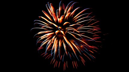 fireworks display: colorful fireworks exploding in the night sky, creating beautiful patterns.