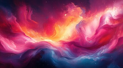 Wall Mural - Abstract Cosmic Nebula with Vibrant Colors