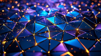 Abstract Geometric Background with Bokeh Lights