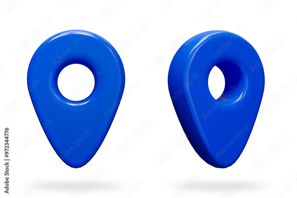 blue map pointer isolated on white background, navigation, logistics ...