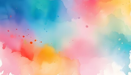 Wall Mural - Vibrant pastel watercolor gradient blending in a dreamy artistic composition