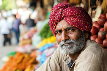 Real Indian People. Street Market Vendors: Portraits of street vendors selling fresh produce, spices, or handmade crafts in a bustling local market, showcasing their hardworking spirit and colorful su