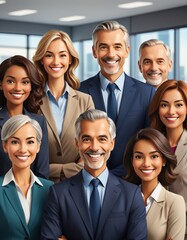 Professional headshots showcasing a diverse and smiling corporate team against a neutral background diverse professional 