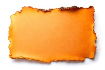 Poster - Rectangle orange paper fire damage with ash for your presentation background