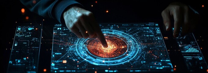 Leinwandbilder - Data exchange technology, stock, data analysis, data network connectivity, and global business development
