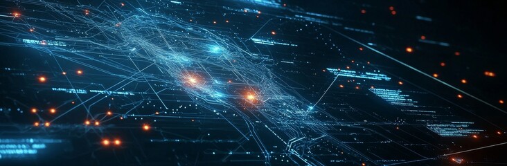 Fototapete - The futuristic hexagonal grid is represented by a 3D render. The honeycomb concept is represented by a 3D render. Digital technology webflow with big data analysis.