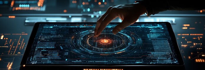 Fototapete - AI chatbot, Stock, Businessman using technology smart robot for business through command prompt, Innovation futuristic technology, AI.