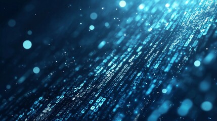 Fototapete - Background in a matrix style. 4K rendering. Data technology background. Big data visualization. Data flow. Information code.