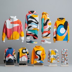 Canvas Print - Colorful Abstract Pattern Hoodies and Sweatshirts Mockup