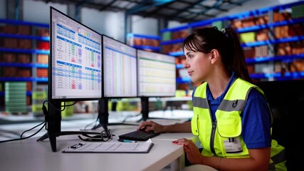 Poster - Warehouse Inventory Management On Computer