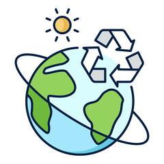 Resource reuse Icon Design. Represents Sustainability, Eco-Friendly Solutions, Conservation Efforts, Environmental Awareness. Transparent PNG.