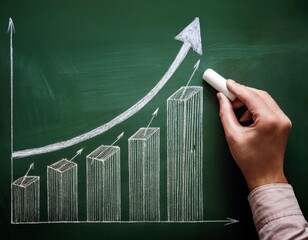 Upward Growth Chart on Blackboard