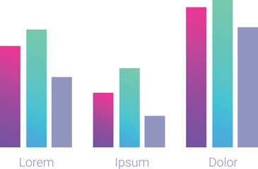 Poster - Colorful bar graph showing market growth and success over time