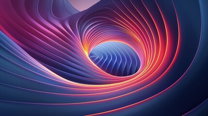 Abstract digital art featuring vibrant curves and gradients, creating a mesmerizing optical illusion of depth and motion.