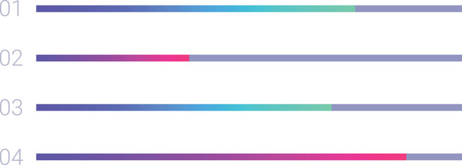 Poster - Gradient bars are indicating progress in this minimalist chart