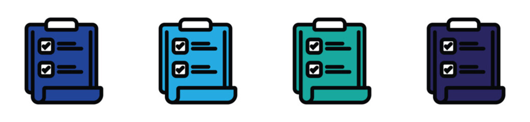 Wall Mural - clipboard checkmark task list icon vector business to do list progress document management symbol il
