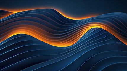 Abstract wave pattern with glowing orange accents on a dark background, creating a dynamic and modern visual effect.