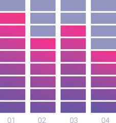 Poster - Colorful bar chart comparing four key performance indicators using a modern gradient design