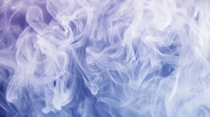 Poster - Thick white smoke swirls and mixes against a blue and purple backdrop, creating intriguing shapes and patterns