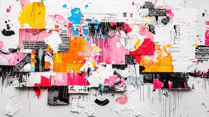 Poster - a modern collage mixing elements of street art, photography, and abstract textures, creating a uniqu