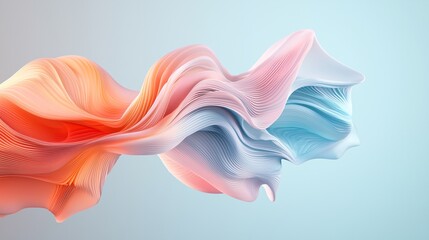 Poster - a 3d abstract shape that appears to float off the screen, with dynamic colors and depth, creating a 