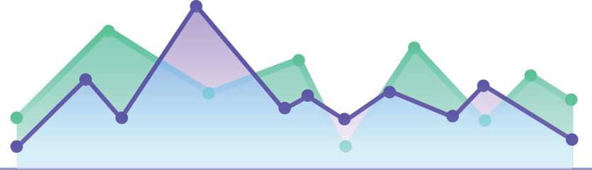 Poster - Modern gradient line chart is representing market data with its typical fluctuations