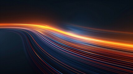 Canvas Print - Vibrant abstract light trails blend in an elegant display of energy and motion, creating a captivating visual experience. Product presentation background.