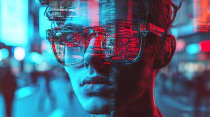 Poster - Glitch Photo Effect Mockup