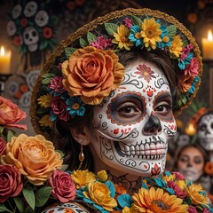 Wall Mural - catrina mexico halloween