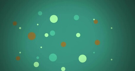 Canvas Print - Animation of green spots over green background