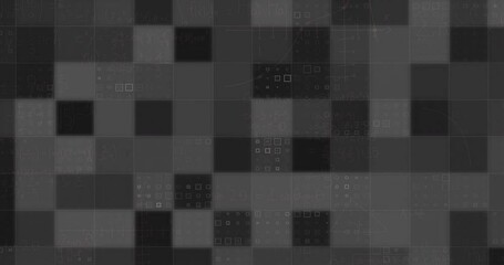 Wall Mural - Animation of shapes and squares moving over black background