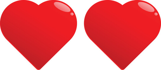 Poster - Pair of red hearts are symbolizing love, romance and passion on valentine's day