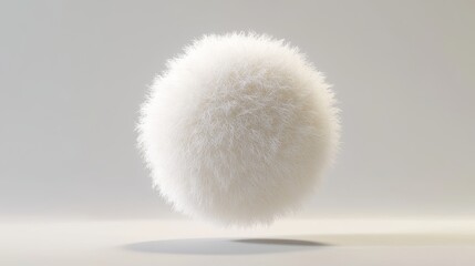 a soft, round shape that looks like a ball, made with a fluffy, 3d texture that seems to be floating