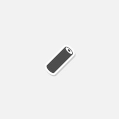 Sticker - Battery icon sticker isolated on gray background