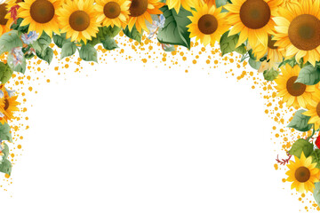 Canvas Print - PNG  Sunflower backgrounds plant copy space.