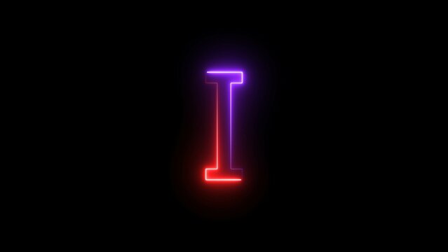 Glowing Neon Letter Sign Illustration.