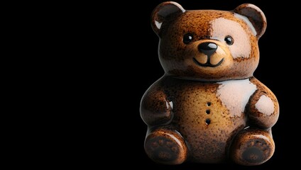 Wall Mural - teddy bear isolated on black background