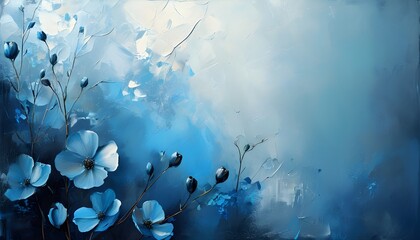 Wall Mural - Vibrant blue abstract backdrop with fluid shapes and dynamic textures